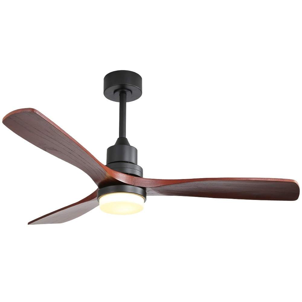Sofucor 52 Indoor Wood Ceiling Fan Light with Remote, Integrated Light Optional