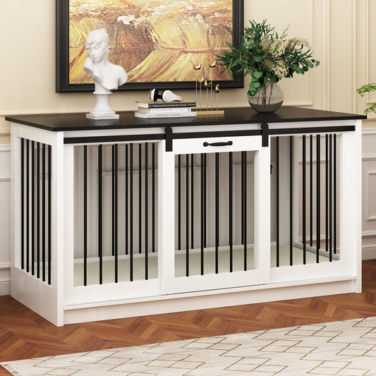 Pet Residence with Iron Tube Reinforcement Stylish & Sturdy Dog Crate