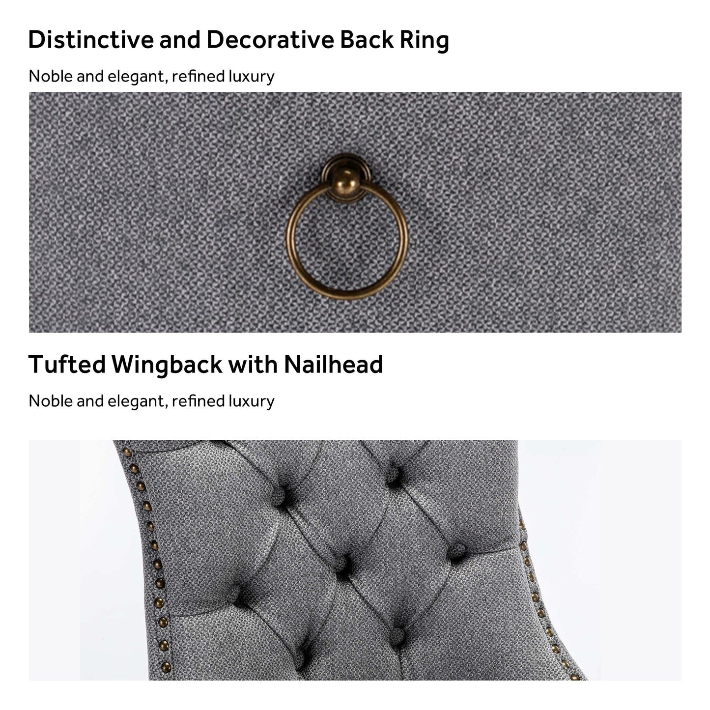 Upholstered Tufted Velvet Dining Chair with Solid Wood Legs Set of 6