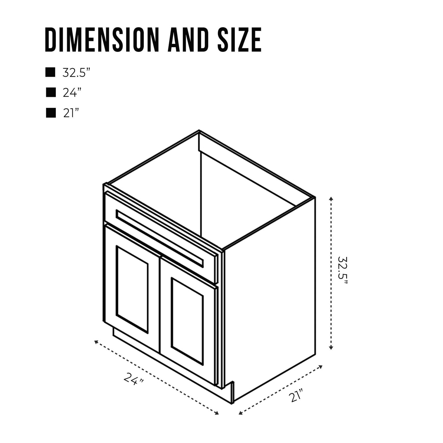Vanity Art 24-inch Solid Wood Single Sink Bathroom Vanity Cabinet