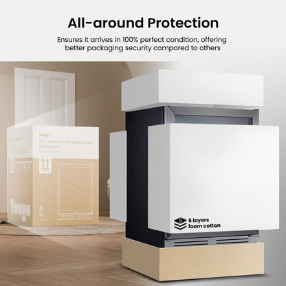 24 Inch Beverage Fridge 140 Can Beverage Refrigerator for Soda Wine Drinks - 24 inch