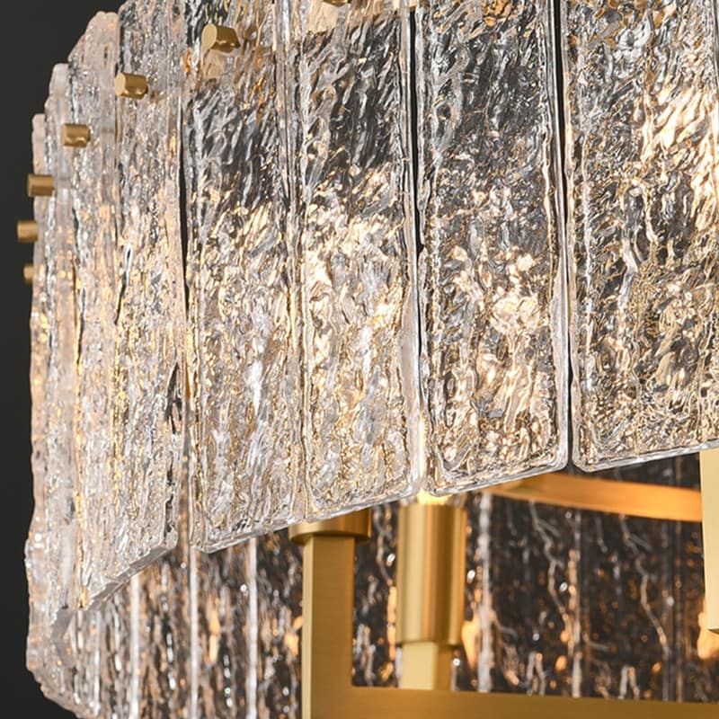 26 in. Gold Modern Drum Crystal Chandelier 6-Light Glam Dimmable Pendant Light Kitchen Island with Frosted Glass for Dining Room