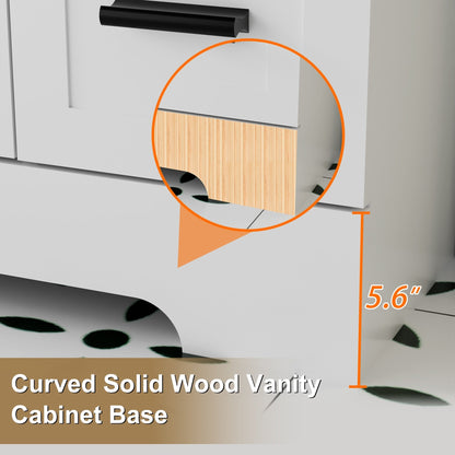 Wavy Line 30/36/48 Bathroom Vanity Set with Sink & Faucet