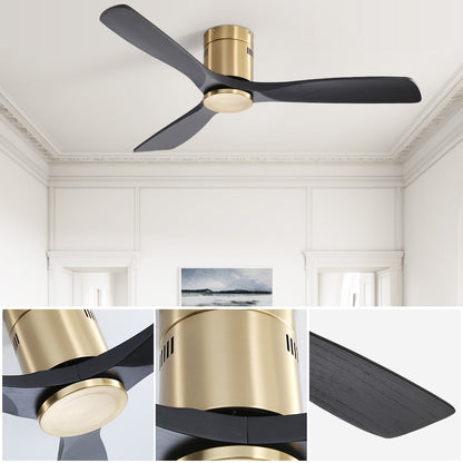 Sofucor 52 Inch Flush Mount Ceiling Fan with Remote, Reversible Motor,Integrated Light Optional