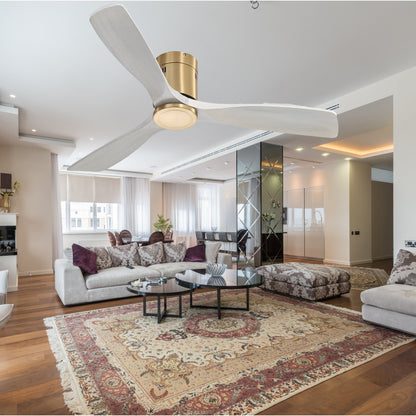 Sofucor 52 Inch Flush Mount Ceiling Fan with Remote, Reversible Motor,Integrated Light Optional