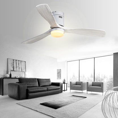 Sofucor 52 Inch Flush Mount Ceiling Fan with Remote, Reversible Motor,Integrated Light Optional