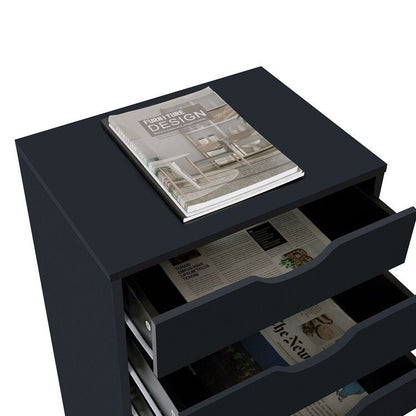 Narrow Wooden 9-Drawer Cabinet with Smooth-Glide Drawers and Top Storage Shelf