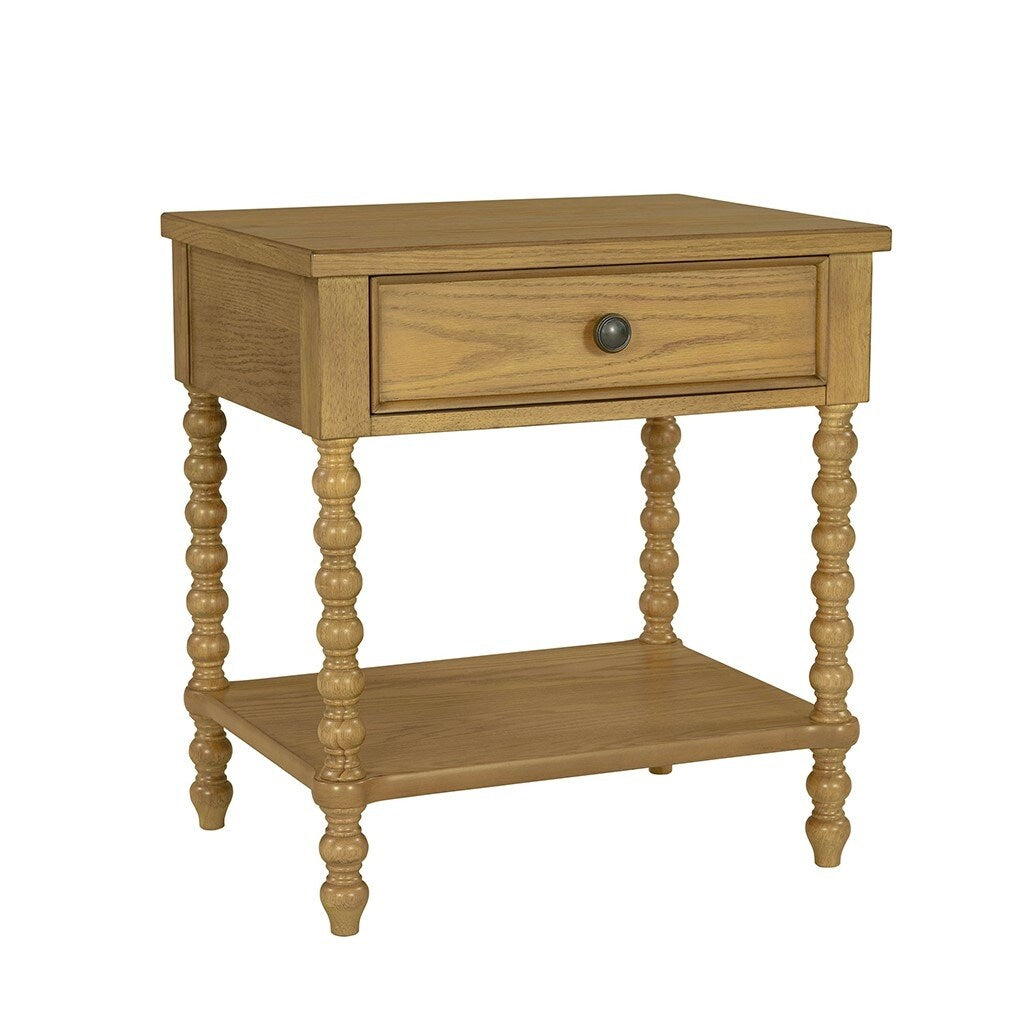 Madison Park Signature Beckett Turned Wood Spindle Nightstand with Drawer & Shelf