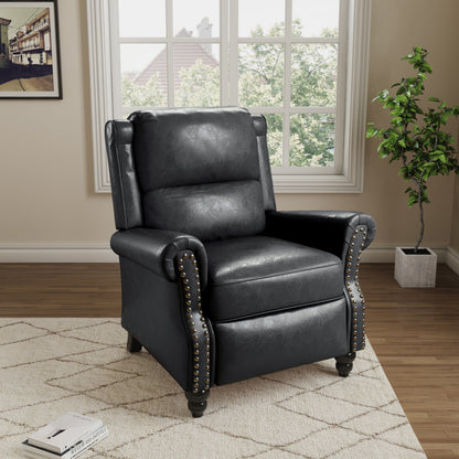 Manual Pushback Recliner Chairs with Nailhead Trim