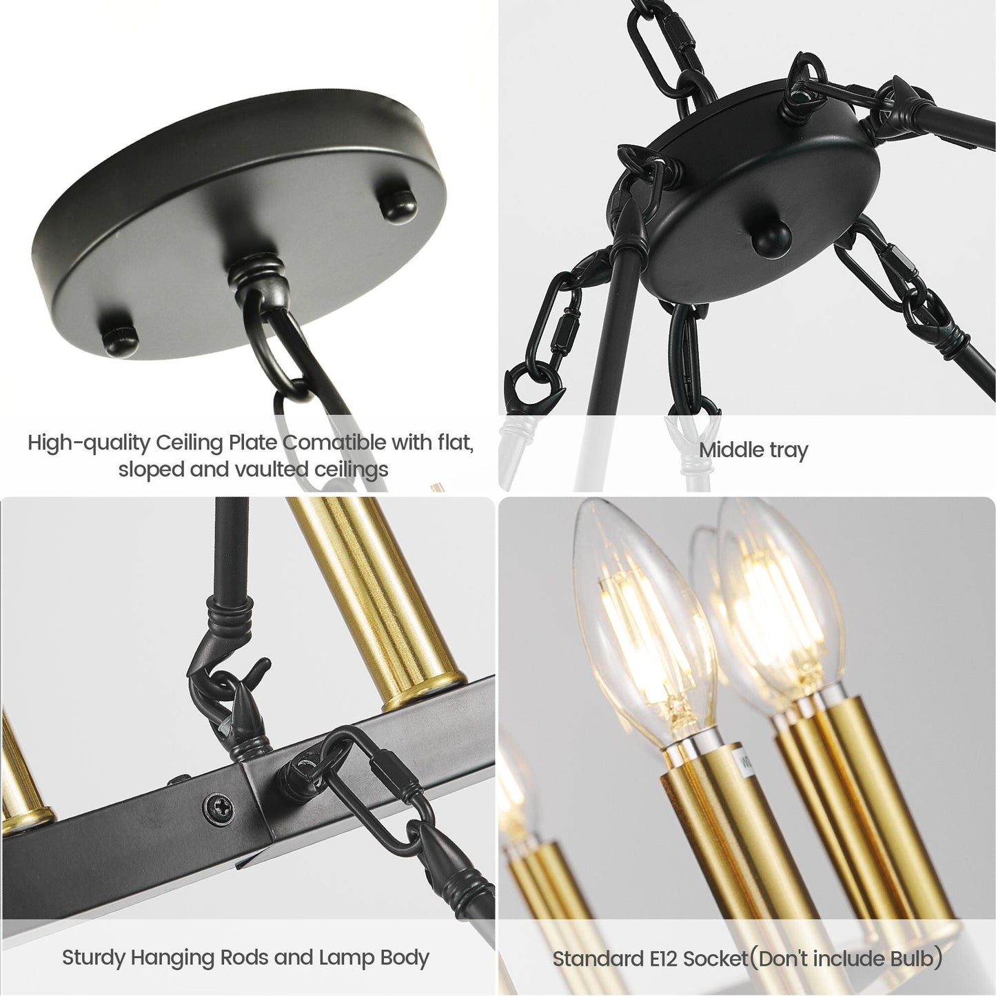 Modern Farmhouse Chandelier 2 Tier Round Wagon Wheel Chandelier Large High Ceiling Light.