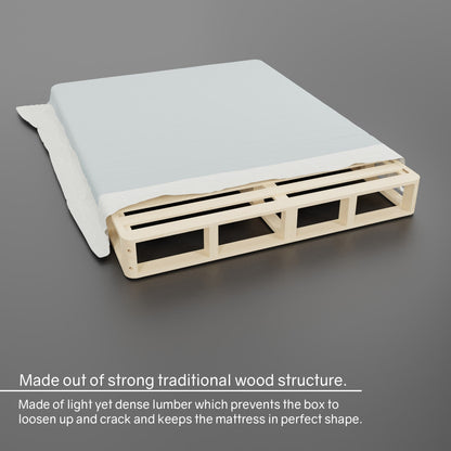 ONETAN , 5” & 8 Easy Wood Box Spring/Foundation with Simple Assembly, White.