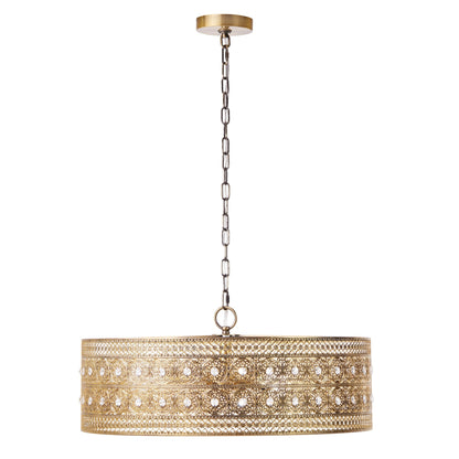 River of Goods Bryar Brass and Crystal 23.5W 3-Light Chandelier - 23.5 x 23.5 x 61.5