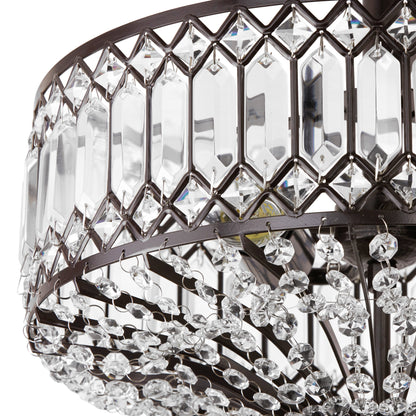 Silver Orchid Furey Bronze/Gold Tiered Glass Semi-flush Lighting Fixture - 14.75L x 14.75W x 15.25H