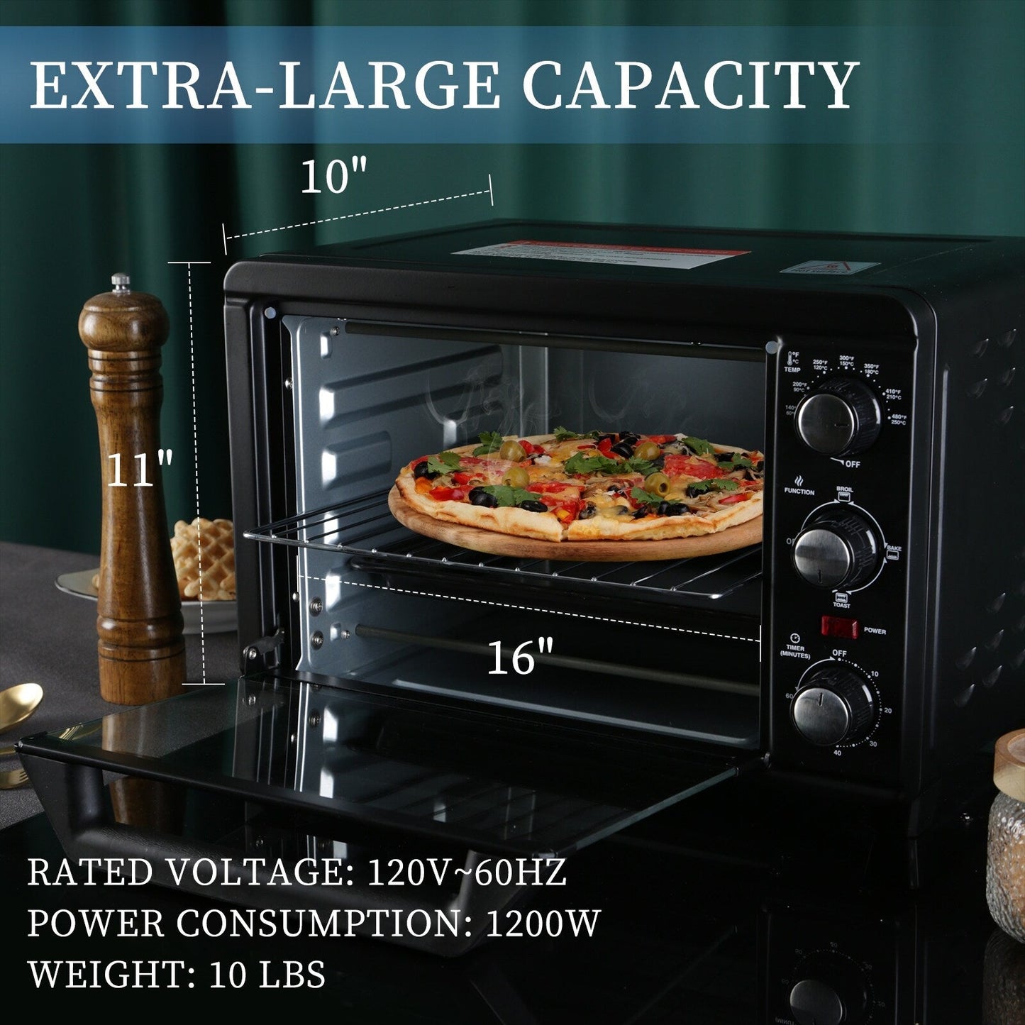 Simple Toaster Oven with 20Litres Capacity,Compact Size Countertop Toaster, Easy to Control with Timer-Bake-Broil-Toast Setting
