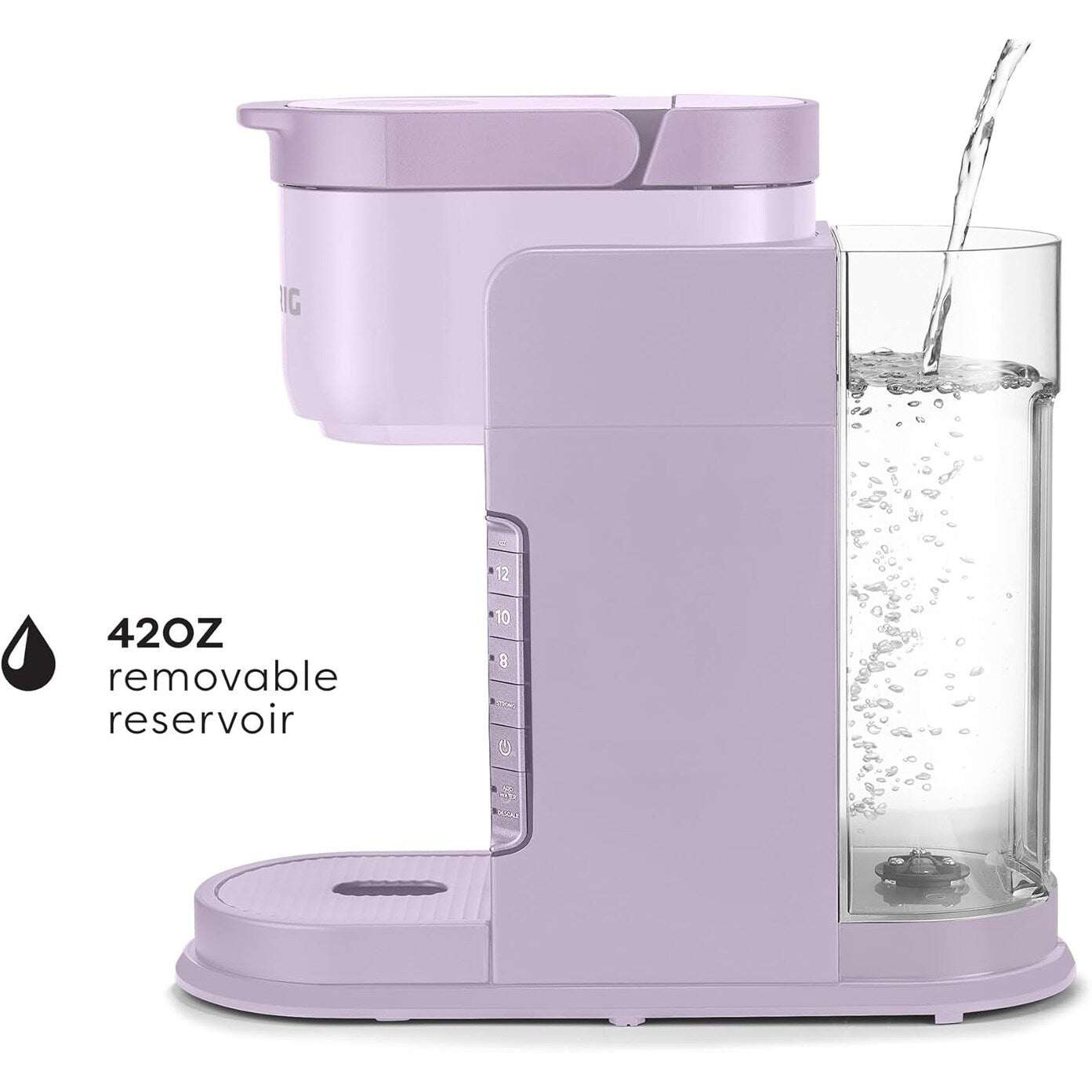 Single Serve K-Cup Coffee Maker, 3 Brew Sizes, Strong Brew, 42oz Reservoir, Lavender