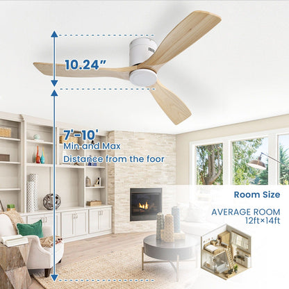 Sofucor 52 Inch Flush Mount Ceiling Fan with Remote, Reversible Motor,Integrated Light Optional