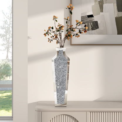 Tall Crushed Diamond Floor Vase