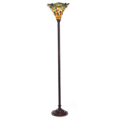 Tiffany-style Dragonfly Torchiere Lamp