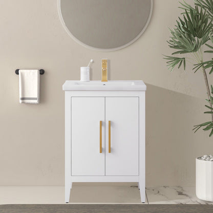 Vanity Art 20 or 24 or 30 Single Sink Bathroom Vanity Cabinet with Ceramic Top