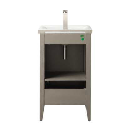 Vanity Art 20 or 24 or 30 Single Sink Bathroom Vanity Cabinet with Ceramic Top