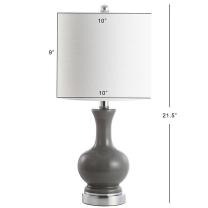Vermont 22 Glass/Metal LED Table Lamp, White (Set of 2) by JONATHAN Y