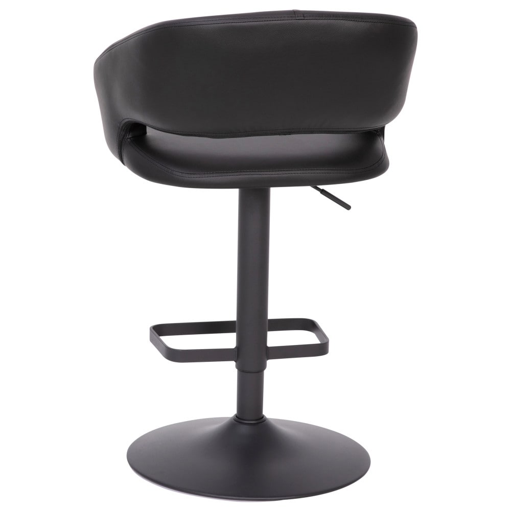 Modern Upholstered Adjustable-Height Barstool with Rounded Back