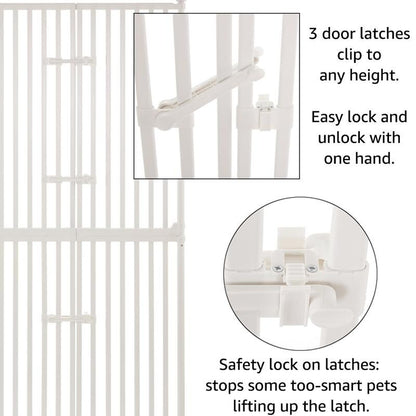 unipaws Extra Tall Cat Pet Gate 74 Inch High with Doors Locks